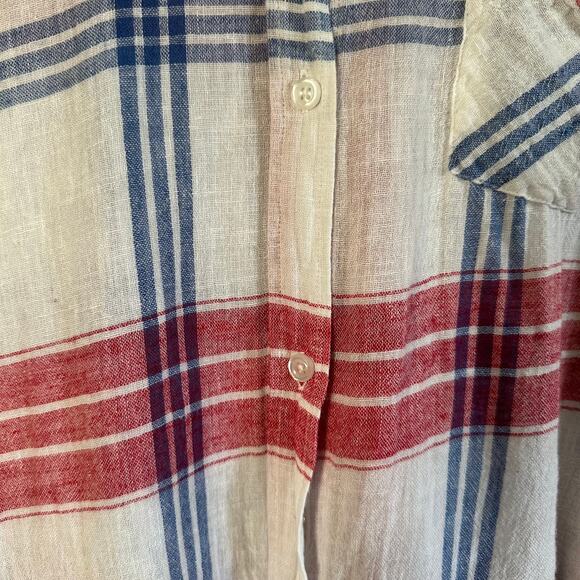 Rails Amelie Carmine Linen Blend Tie Front Shirt - Picture 4 of 8